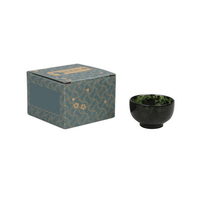 Tipo de gravura 100% chinês natural Jade Bowl Jade verde escuro Taça de taça esculpida à mão para melhoramento da decoração do lar