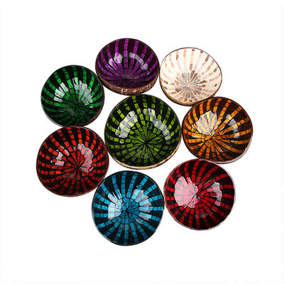 OEM/ODM Aceitável Coco Natural Shell Bowl Design Ornamento Coco Lacado Bowl de Característica Regional