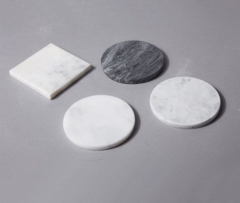 Coasters de mármore redondo quadrado hexágono Marble Set de beber com polidora para copos para suas coleções de bebidas
