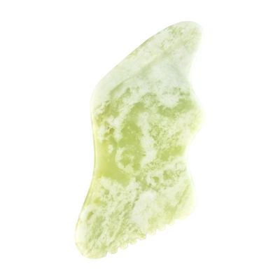 Massagista de corpo Guasha de jade verde natural para antienvelhecimento chinês Xiuyan Jade forma de relâmpago Gua Sha Escrava ferramenta de massagem