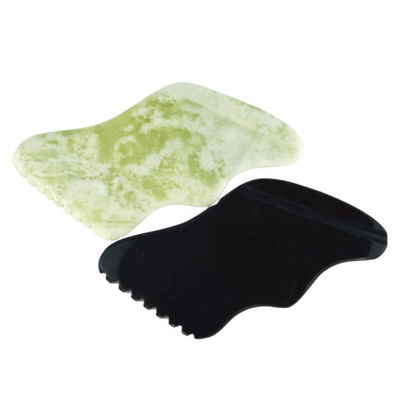 Massagista de corpo Guasha de jade verde natural para antienvelhecimento chinês Xiuyan Jade forma de relâmpago Gua Sha Escrava ferramenta de massagem
