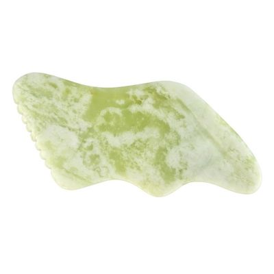 Massagista de corpo Guasha de jade verde natural para antienvelhecimento chinês Xiuyan Jade forma de relâmpago Gua Sha Escrava ferramenta de massagem