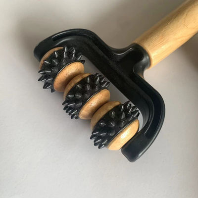 Massagista de rolos de madeira Manual Massagista de três contas com bola magnética para o corpo Saúde Ferramenta de beleza Spa Relaxamento muscular Área de massagem Corpo