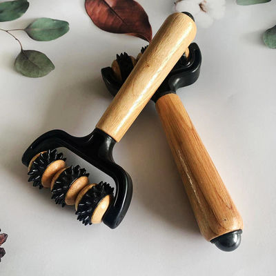 Massagista de rolos de madeira Manual Massagista de três contas com bola magnética para o corpo Saúde Ferramenta de beleza Spa Relaxamento muscular Área de massagem Corpo