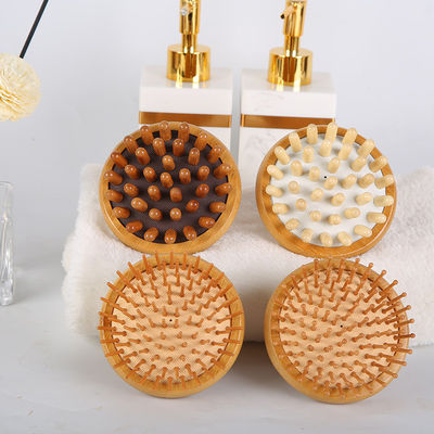 Forma de cogumelo castanho Bambu Gua Sha Escalpe Massagem Saco de ar Pente de madeira Guasha ferramenta cabeça relaxar Massagista de cabelo Cuidados de saúde escova de beleza
