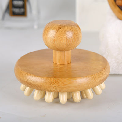 Forma de cogumelo castanho Bambu Gua Sha Escalpe Massagem Saco de ar Pente de madeira Guasha ferramenta cabeça relaxar Massagista de cabelo Cuidados de saúde escova de beleza