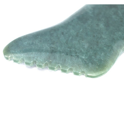 Forma de relâmpago verde escuro Nefrita natural Hetian Jade Gua Sha Massage Tool para Custom Logo Self Skin Health Care Spa