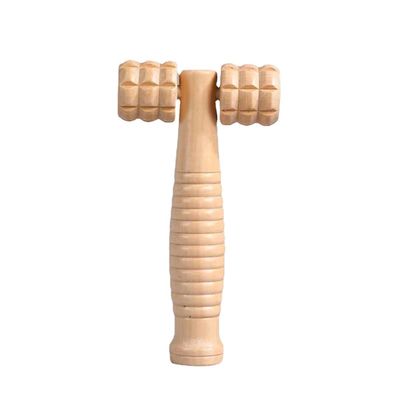 Logotipo personalizado DisponívelD madeira marrom Double Roller Massage Stick para auto-cuidado da saúde e tratamento manual Guasha corpo