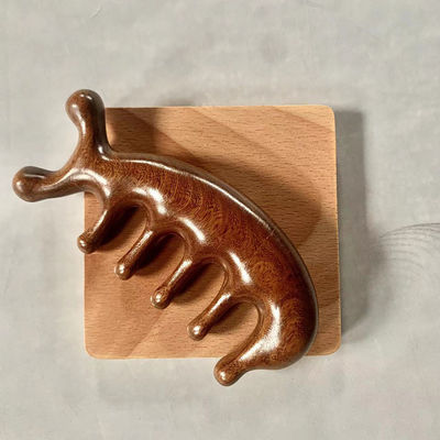 Logotipo personalizado DisponívelCabelo de Dentes Largos Castanho Peixe de Massagem do Scalpo Fabricação Peixe de Sandalia de Madeira Natural Peixe Gus Sha