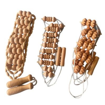 Massagem corporal Ferramenta de massagem de rolos de madeira Dredge Meridiano Cuidados de Saúde músculo Fascia Relaxe Fisioterapia para logotipo personalizado