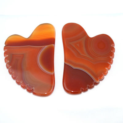 Logotipo personalizado DisponívelD Natural Carnelian Facial Jade Guasha Ferramenta de Cuidados da Pele para Massagem do Corpo Necessidades de Equipamento