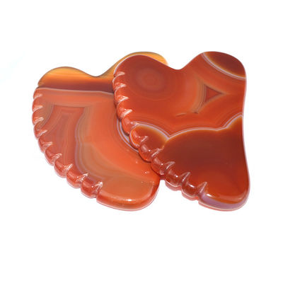 Logotipo personalizado DisponívelD Natural Carnelian Facial Jade Guasha Ferramenta de Cuidados da Pele para Massagem do Corpo Necessidades de Equipamento