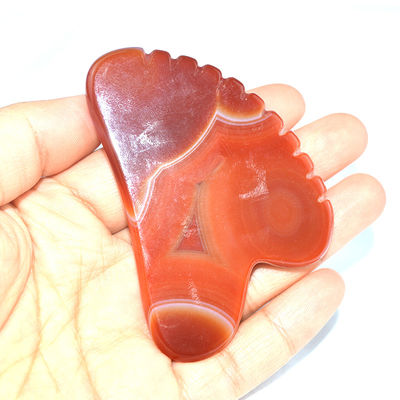 Logotipo personalizado DisponívelD Natural Carnelian Facial Jade Guasha Ferramenta de Cuidados da Pele para Massagem do Corpo Necessidades de Equipamento