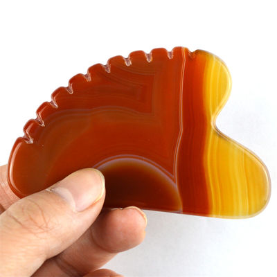 Forma de coração Carnelian Gua Sha Scraping Massage Board With Teeth Red Agate Guasha Facial Body Massager Skincare Spa Relax Tool para Spa