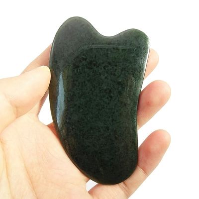 Massagista Facial Nefrita Natural Pedra de Jade Gua Sha Tabela para Rosto e Cuidados da Pele SPA Tratamento de Terapia de Acupuntura