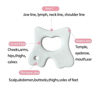 Ferramenta de cuidados com a pele de beleza Facial Gua Sha Board para massagem cerâmica e relaxamento muscular