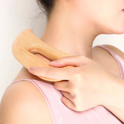 Body Self Skin Care Spa Facial Lifting Salão de beleza Ferramenta de massagem Gua Sha de madeira com logotipo personalizado e cor marrom