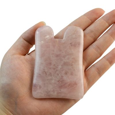 2024 Chegadas Rosa Natural Quartzo Rosa Jade Gua Sha Massagem Pente de Cabelo Massagem Guasha Raspagem de Cabeça Massagem Facial Massagem Ferramenta