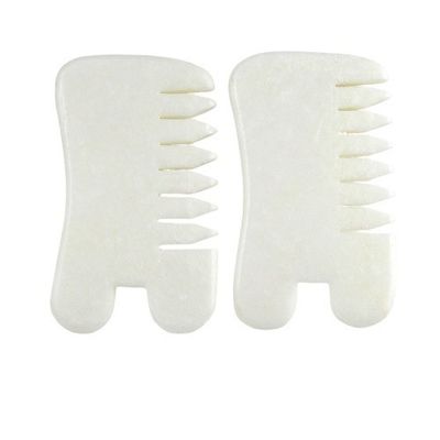 Jade Branco Guasha Hair Salp Ferramentas de Massagem raspagem Ferramenta de Massagem Gua Sha Comb Jade Para Rosto Pescoço Cabeça E Corpo