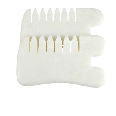 Jade Branco Guasha Hair Salp Ferramentas de Massagem raspagem Ferramenta de Massagem Gua Sha Comb Jade Para Rosto Pescoço Cabeça E Corpo