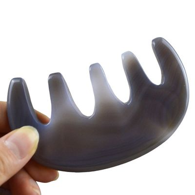 Massagista Corpo Agate Natural Gua Sha Cabeça Massagem Peite Guasha Facial Spa Cuidados da Pele Salão de beleza Ferramenta escova de cabelo