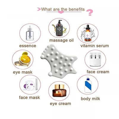 Levante sua pele e relaxe seus músculos sem esforço com a ferramenta de massagem Gua Sha de cerâmica branca