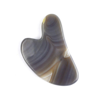 Ferramentas de massagem Cuidados da pele Guasha Facial com 100% de Agate Natural Cinzento Facial Guasha Ferramenta e Jade Cinzento Gus Sha Stone Massager