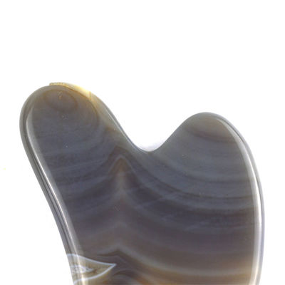 Ferramentas de massagem Cuidados da pele Guasha Facial com 100% de Agate Natural Cinzento Facial Guasha Ferramenta e Jade Cinzento Gus Sha Stone Massager