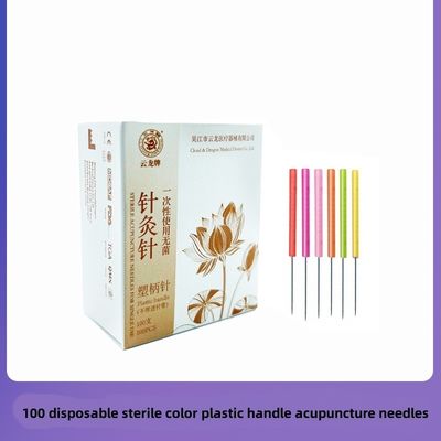Ferramentas de massagem 100 PCS Menos dor Colourful Plastic Handle Agulhas de acupotomia pequena faca Agulha para logotipo personalizado Disponível