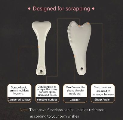 Ferramenta de Massagem Gua Sha de Cerâmica Branca para Massagem Facial e Corporal de Acupressão Experimente os Benefícios
