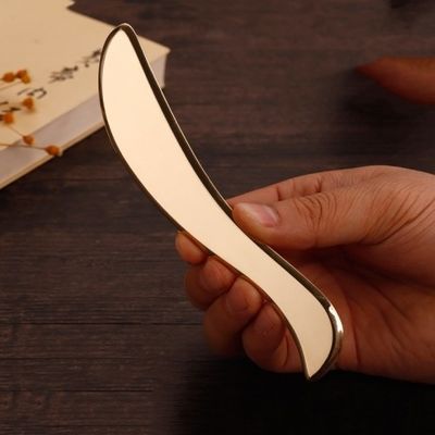 Massagem corporal Gua Sha Kit de ferramentas de latão placa de raspagem de massagem de forma côncava placa para pescoço e pernas