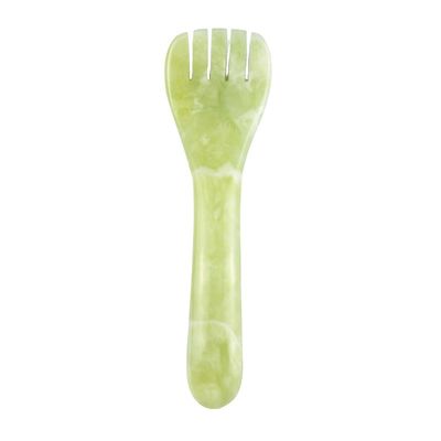 Logotipo personalizado Disponível verde claro Xiuyan Jade Gua Sha forma de colher caneta de acupuntura para olhos acupuntura massagista de colher