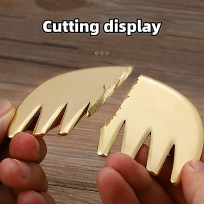Músculos do Corpo Brass Natural Gua Sha Tabuleiro Escalpe Massagem Pente Guasha Pedra Cabeça Massagista Cuidados com o cabelo Salão de beleza Ferramenta