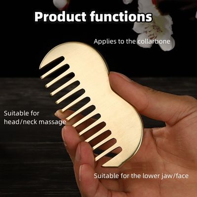 Brass Gua Sha Scalp Massage Comb Popular Products 2024 Copper Guasha Acupressure point Massager Tool Scraping Apparatus (Massagem de cobre)