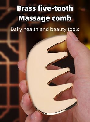 Ferramentas de massagem de Guasha de cobre Ferramentas de massagem de Guasha de metal Cabelos de latão Guasha de pente Acupuntura Aparelho de ponto de escalpe para cabeça Acupuntura de pente