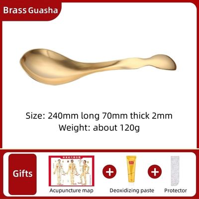 Massagista Facial Spa Brass Natural Metal Gua Sha Escrava de colher para Meridian Massage e Equipamento de Massagem de Cuidados da Pele