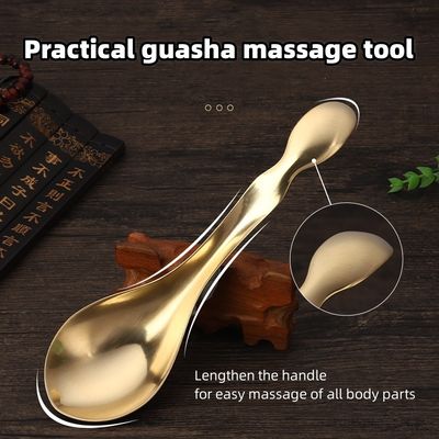 Massagista Facial Spa Brass Natural Metal Gua Sha Escrava de colher para Meridian Massage e Equipamento de Massagem de Cuidados da Pele