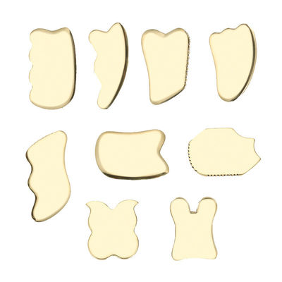 Logotipo personalizado DisponívelBrass Metal Gua Sha Scraping Board para Facial Spa Massager Meridian Massage Skincare Tool Home