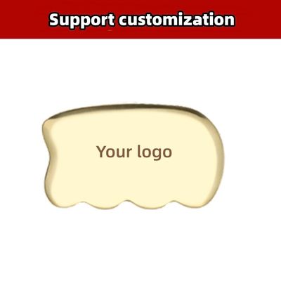 Logotipo personalizado DisponívelBrass Metal Gua Sha Scraping Board para Facial Spa Massager Meridian Massage Skincare Tool Home