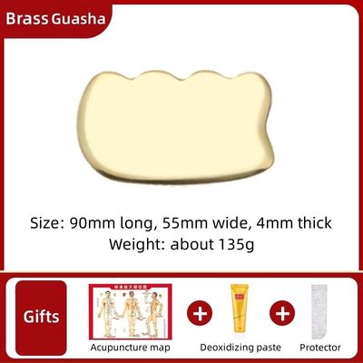 Logotipo personalizado DisponívelBrass Metal Gua Sha Scraping Board para Facial Spa Massager Meridian Massage Skincare Tool Home
