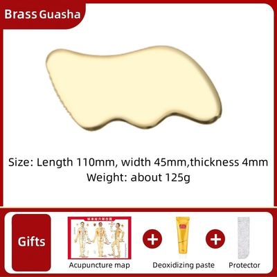 Logotipo personalizado DisponívelBrass Metal Gua Sha Scraping Board para Facial Spa Massager Meridian Massage Skincare Tool Home