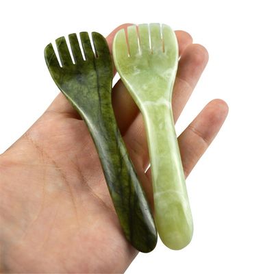 Ferramenta de beleza facial Pedra de Jade Natural Cucharinha de Gua Sha para Tratamento de Massagem Muscular