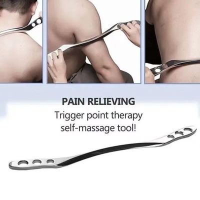 Massagista corporal de aço inoxidável de prata para relaxação muscular de músculos Fusão Ferramentas de massagem Exercício Fisioterapia IAS TM Ferramentas desportivas