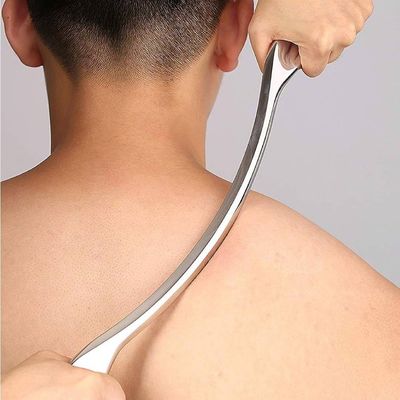 Massagista corporal de aço inoxidável de prata para relaxação muscular de músculos Fusão Ferramentas de massagem Exercício Fisioterapia IAS TM Ferramentas desportivas