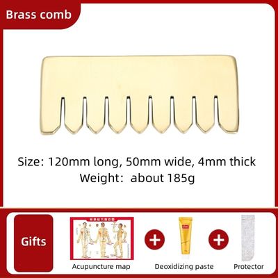 Massagem Muscular Ouro Gua Sha ferramenta de tabuleiro para latão natural Guasha Pedra cabeça massagista cabelo cuidados de saúde salão de beleza ferramenta