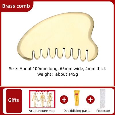 Massagem Muscular Ouro Gua Sha ferramenta de tabuleiro para latão natural Guasha Pedra cabeça massagista cabelo cuidados de saúde salão de beleza ferramenta