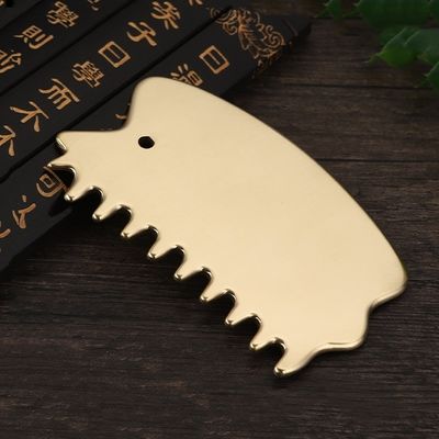 Instrumento de Massagem de Músculos do Corpo Brass Natural Gua Sha Tabuleiro Peito Escalpador Guasha Pedra Cabeça Massagista de Cabelos Salão de beleza