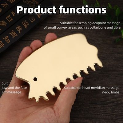 Instrumento de Massagem de Músculos do Corpo Brass Natural Gua Sha Tabuleiro Peito Escalpador Guasha Pedra Cabeça Massagista de Cabelos Salão de beleza