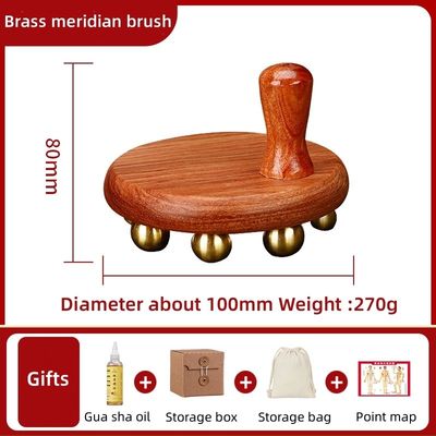 Equipamento de massagem corporal de uso doméstico de mão de latão de madeira maciça Massagem Gua Sha ferramenta Guasha escova para cuidados com a pele Spa lifting facial