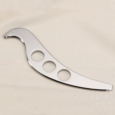 Tabela de massagem de escalpe Gua Sha de prata feita de aço inoxidável 304 para relaxamento muscular e fitness esportivo